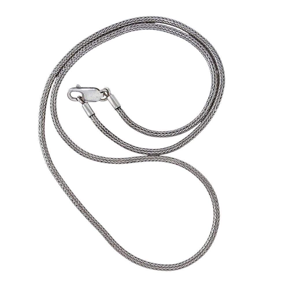 Estate Sterling Silver 925 2.7mm Bali Wheat Chain Necklace 24"